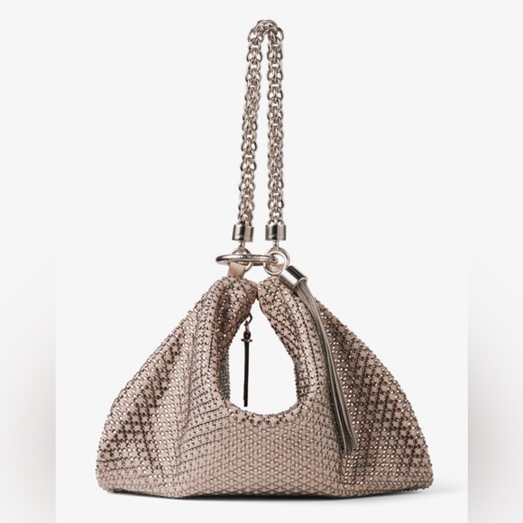 JIMMY CHOO - Authentic Handbag. Ballet Pink, Diamond Motif, Crystal on Suede. - Picture 1 of 9